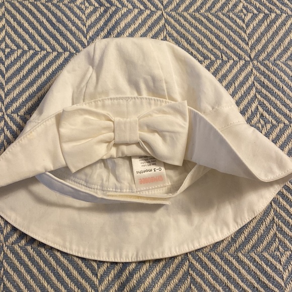 Gymboree Baby White Sun Hat Size 0-3 Month - Picture 4 of 6